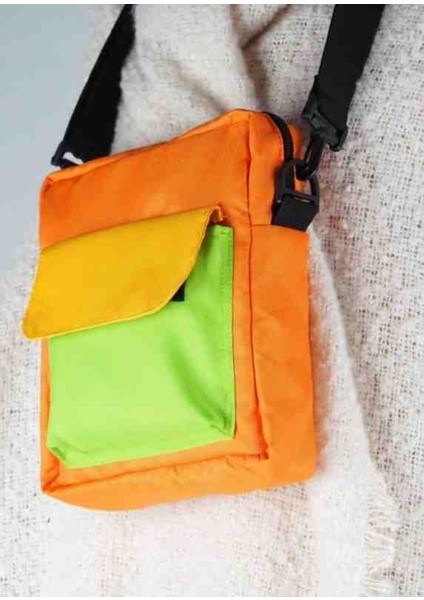 3 Renk Crossbody Çanta - Turuncu / Cırtlı fiyatları
