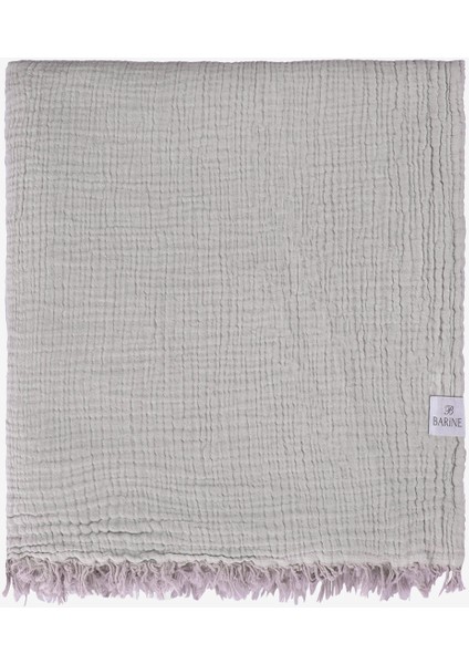 Cocoon %100 Pamuk 4 Katlı Müslin Çift Kişilik Yatak Örtüsü Gri / Pembe 240x260