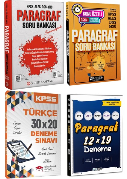 Paragraf Soru Bankası+Panem Paragraf Soru Bankası+Türkçe Deneme+Paragraf Deneme