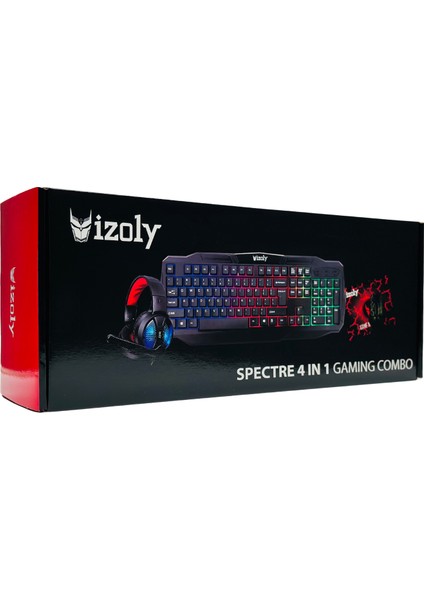 Spectre 4 In 1 Gaming Combo Klavye+Mouse+Kulaklık+Mousepad Seti