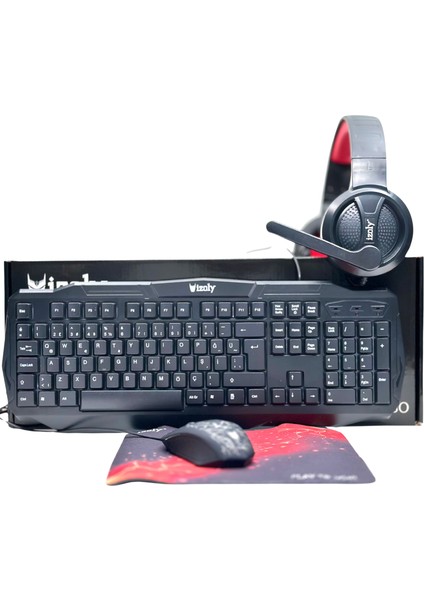 Spectre 4 In 1 Gaming Combo Klavye+Mouse+Kulaklık+Mousepad Seti