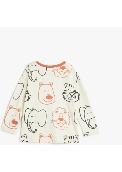 5Wmb10268Tk 0D1 Ekru Desenli Erkek Bebek Jersey Kazak fiyatları