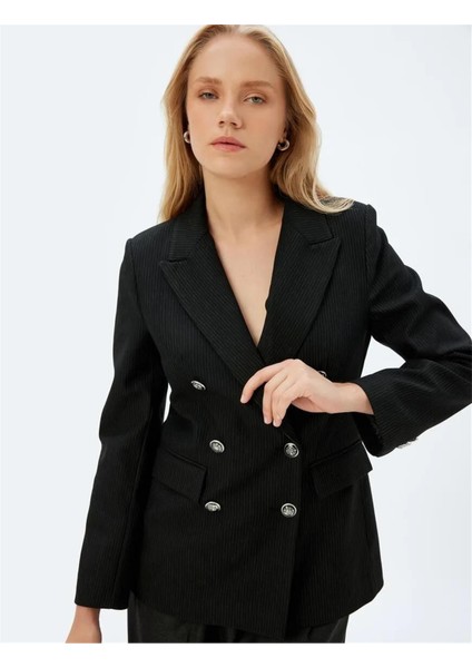 5Wak50102Uw 9S9 Siyah Cızgılı Kadın Blazer Takım Elbıse fiyatları
