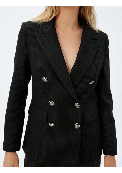 5Wak50102Uw 9S9 Siyah Cızgılı Kadın Blazer Takım Elbıse indirimleri