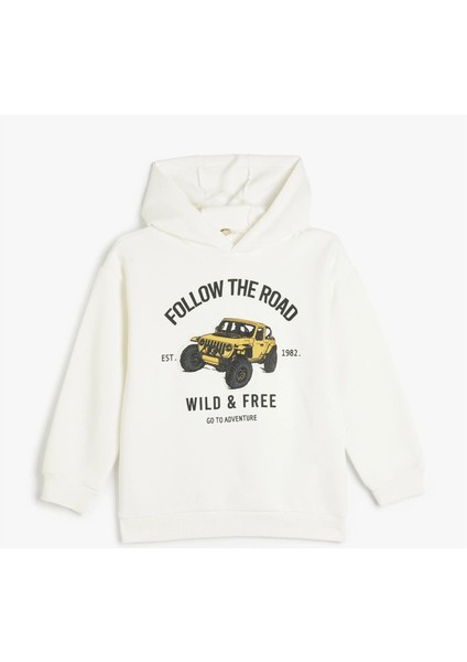 5Wkb10031Tk 010 Ekru Erkek Cocuk Pamuk Jersey Sweatshırt