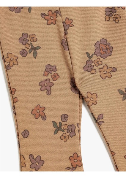 5Wmg40084Ak 5D4 Kahverengi Desenli Kız Bebek Jersey Tayt modelleri