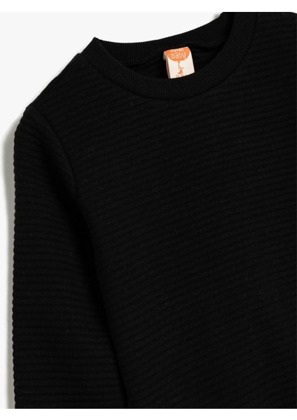 5Wmb10054Tk 999 Siyah Erkek Bebek Pamuk Jersey Sweatshirt modelleri