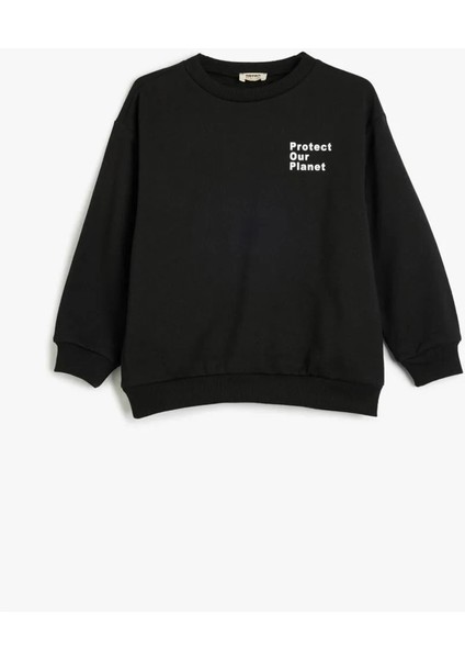 5Wkb10254Tk 999 Sıyah Erkek Cocuk Jersey Sweatshırt