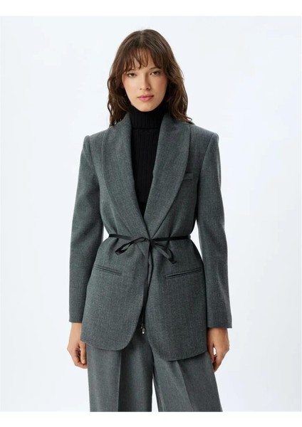 5Wak50099Uw 048 Gri Kadın Blazer Ceket modelleri