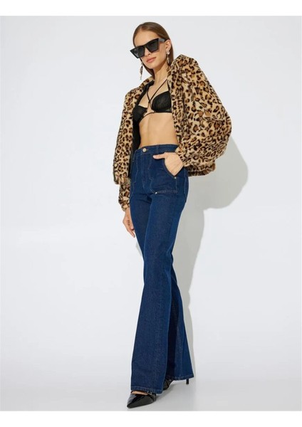 5Wak20307Ew 1D0 Deve Tuyu Desenli Kadın Outerwear Ceket