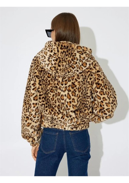 5Wak20307Ew 1D0 Deve Tuyu Desenli Kadın Outerwear Ceket