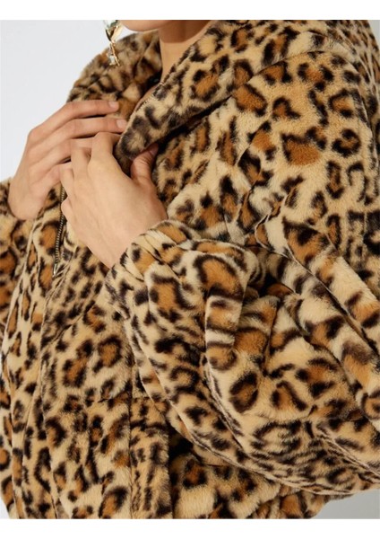 5Wak20307Ew 1D0 Deve Tuyu Desenli Kadın Outerwear Ceket