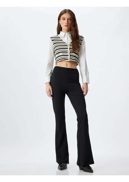 5Wak80039Ek 999 Siyah Kadın Elastan Jersey Tayt