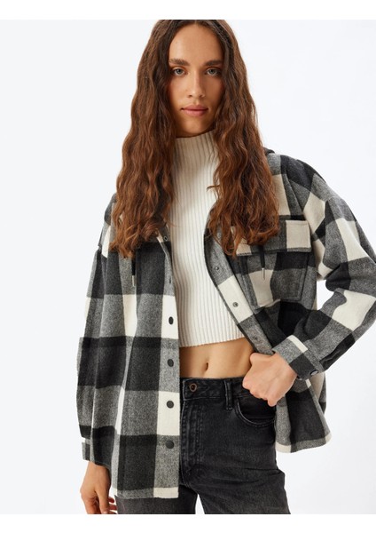 5Wal60007Iw 9C3 Antrasit Ekose Genç Kız Akrılık Dokuma Uzun Kollu Gömlek