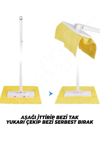 Click Mop - Her Beze Uyumlu - 4xl Islak Mendile Uyumlu - El Değmeden - Kıskaç Mop