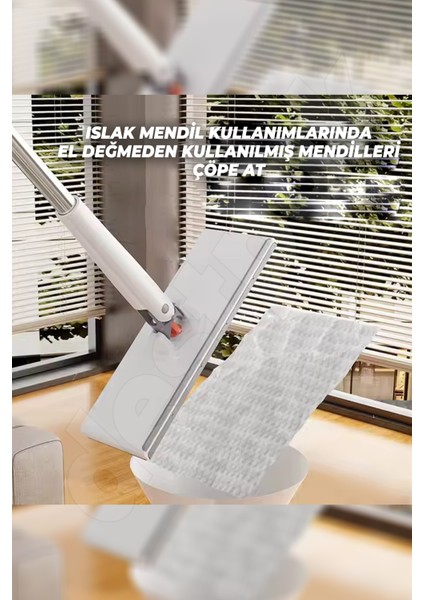 Click Mop - Her Beze Uyumlu - 4xl Islak Mendile Uyumlu - El Değmeden - Kıskaç Mop