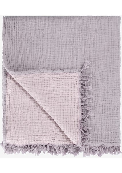 Cocoon %100 Pamuk 4 Kat Müslin Çift Kişilik Yatak Örtüsü Mor / Lila 200x220