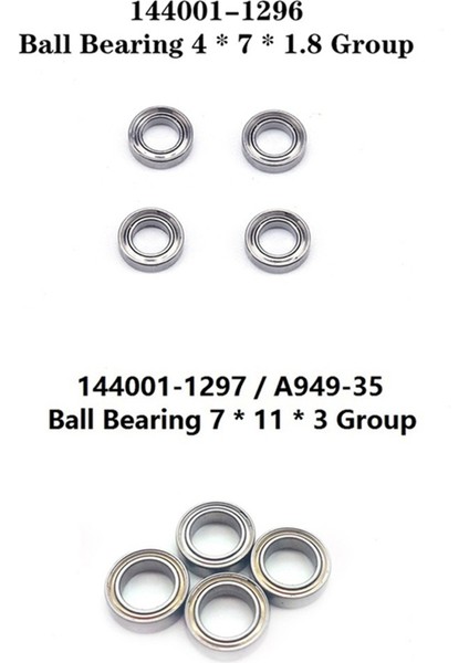 144001-1296 144001 1/14 4WD Rc Araba Parçaları Için Rulman, 4X7X1.8 (Yurt Dışından)