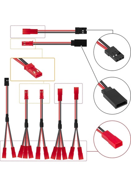 11 Adet J Fiş Ayırıcı Erkek Dişi Y Kablosu Traxxas Trx-4 Rc Ile Uyumlu (Yurt Dışından) modelleri