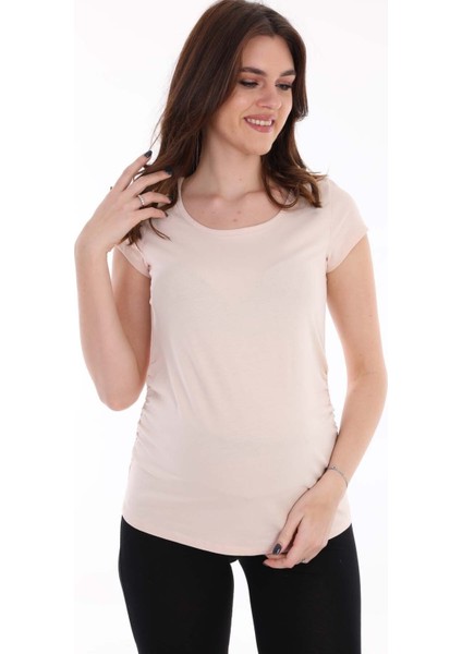 Hamile Esnek Pamuklu Kumaş T-Shirt