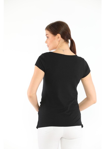 Hamile Esnek Pamuklu Kumaş T-Shirt