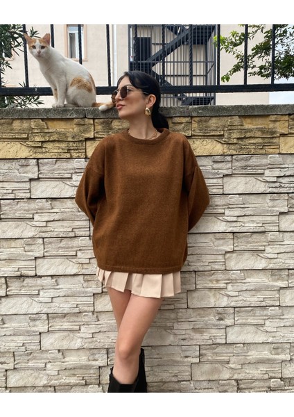 Oversize Bisiklet Yaka Triko Kazak fiyatları