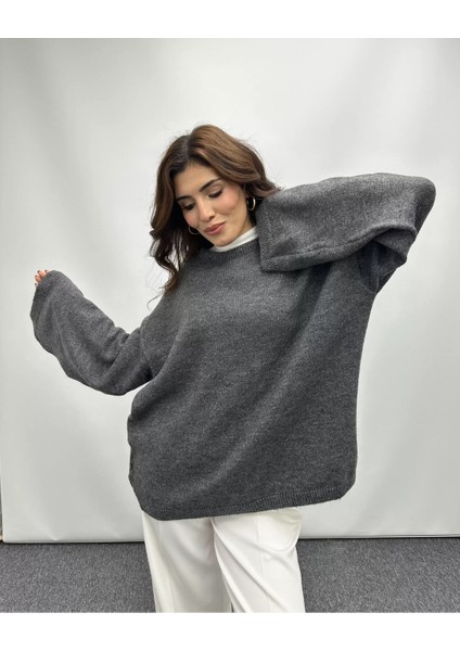 Oversize Bisiklet Yaka Triko Kazak fiyatları