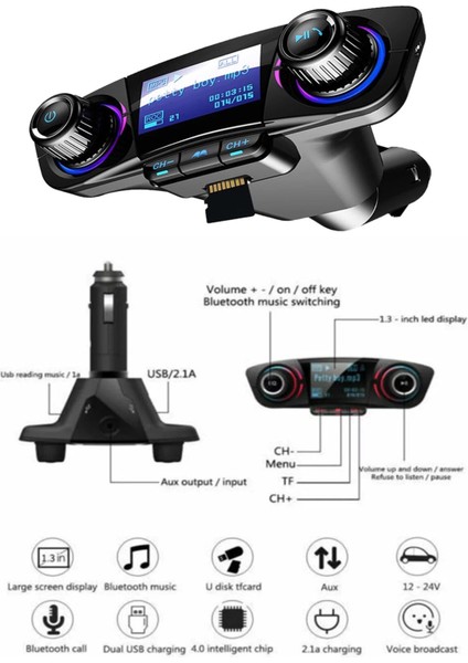 B3 Fm Mp3 Bluetooth Aktarım Cihazı