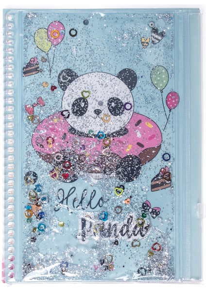 Panda Simli ve Sulu Kapaklı Kalem Kutulu A4 Defter