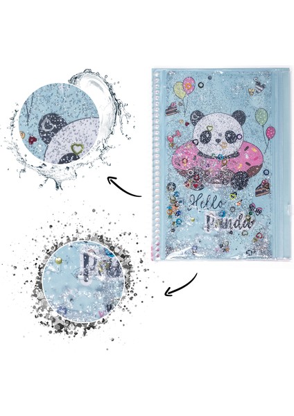 Panda Simli ve Sulu Kapaklı Kalem Kutulu A4 Defter