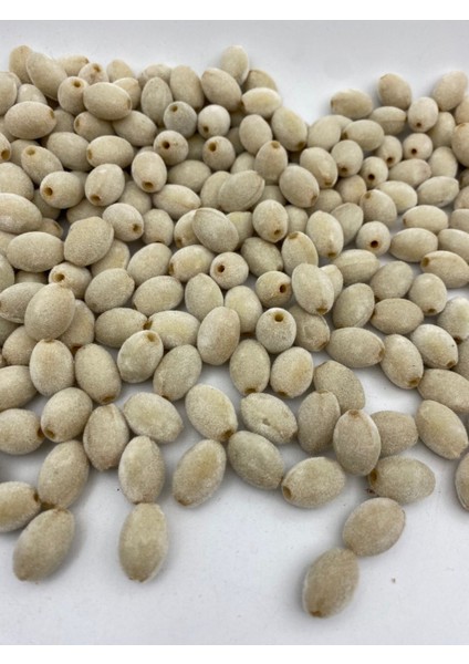 Krem Renk Badem Model Kadife Boncuk Takı, Çanta Yapım Boncuğu ( 100GR,~40 Adet) modelleri