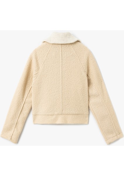 Fermuarlı Yaka Detaylı Peluş Ceket fiyatları