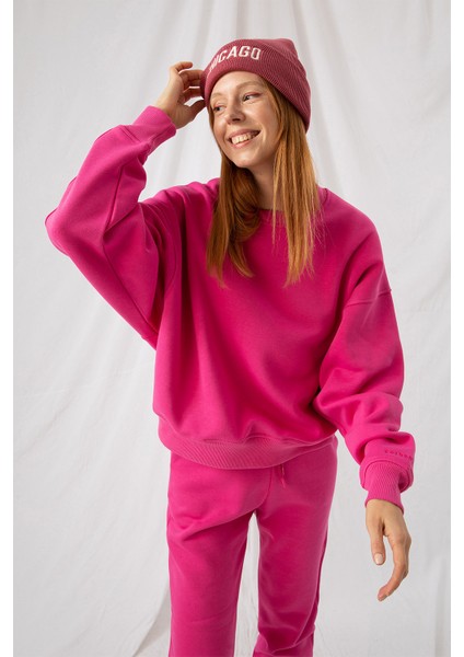 Kadın Vibe Oversize Fuşya Sweatshirt fırsatları