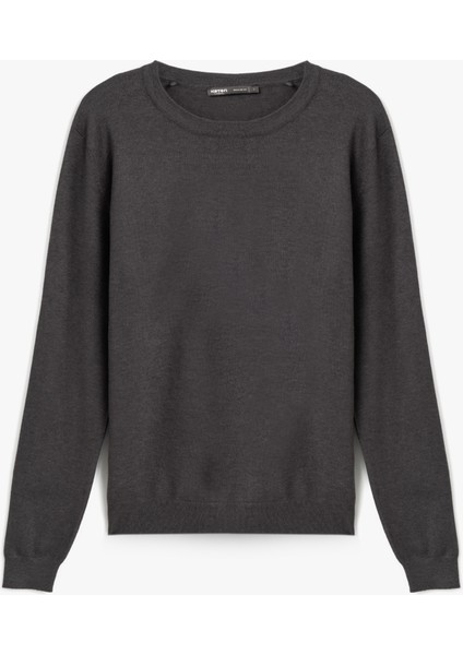 Basic Sweatshirt Bisiklet Yaka Uzun Kollu