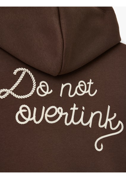 Arkası Baskılı Kanguru Cepli Kapüşonlu Şardonlu Fermuarlı Sweatshirt fırsatları