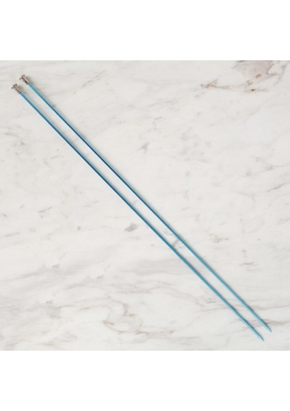 2,5 mm 35 cm Mavi Metal Örgü Şişi - L