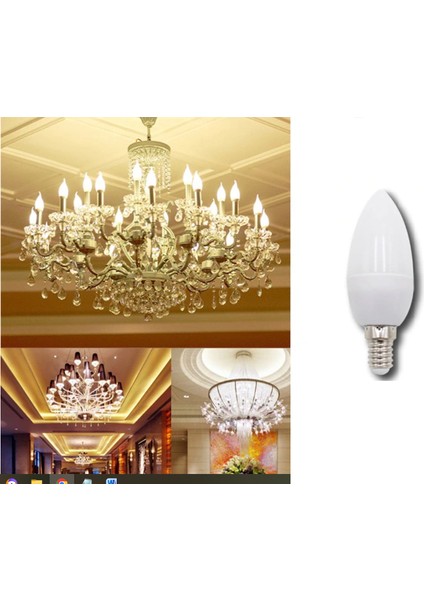 8 Watt E14 Duylu Buji LED Ampul Beyaz Işık CT-4083