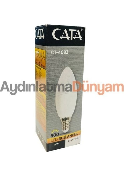 8 Watt E14 Duylu Buji LED Ampul Beyaz Işık CT-4083