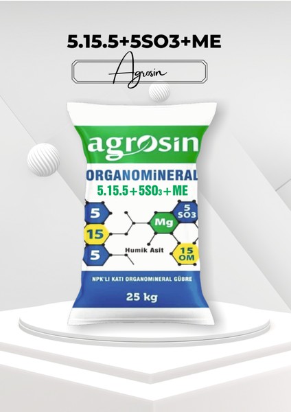 Npk'lı Katı Organomineral 5+15+5+2mgo Granül Gübre (25KG)