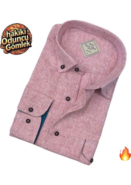 Kışlık Pamuklu Uzun Kollu Erkek Oduncu Gömlek (Regular Kalıp)