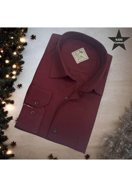 Kışlık Pamuklu Uzun Kollu Erkek Gömlek (Regular Kalıp)