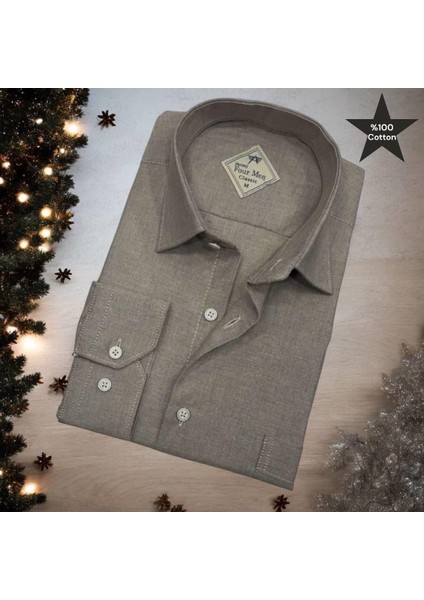 Pamuklu Uzun Kollu Erkek Gömlek (Regular Kalıp)