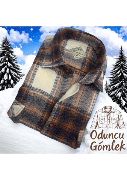 Kışlık Pamuklu Uzun Kollu Erkek Oduncu Gömlek (Regular Kalıp)