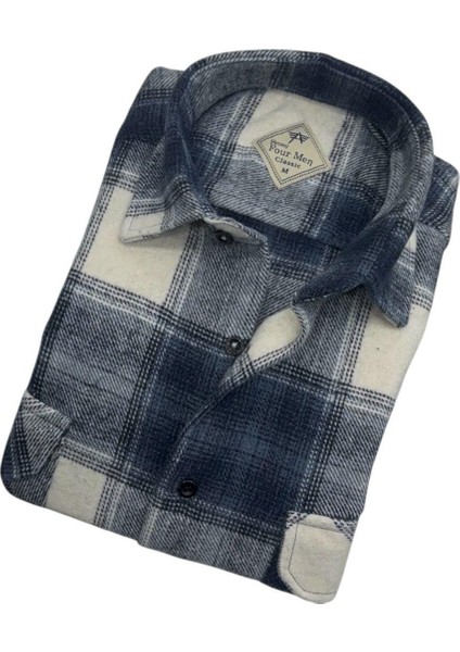 Kışlık Pamuklu Uzun Kollu Kapaklı Çift Cepli Erkek Oduncu Gömlek (Regular Kalıp) fiyatları