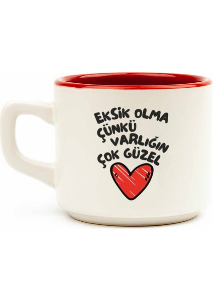 Eksik Olma Çünkü Varlığın Çok Güzel 2'li Beyaz Venüs Kupa Seti - Sevgililer Günü Hediyesi 2'li Kupa Seti