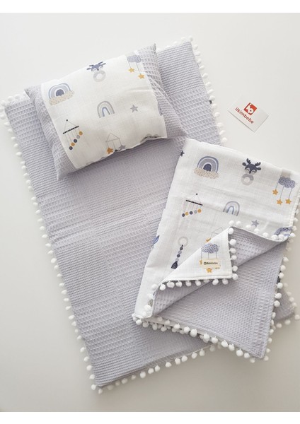 Battaniyeli Bebek Alt Açma Seti, Minderi , Müslin, Bebek Yastığı, Yenidoğan, Beşik , Bebek Ürünleri fiyatları