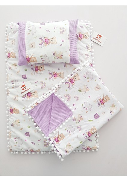 Battaniyeli Bebek Alt Açma Seti, Minderi , Müslin, Bebek Yastığı, Yenidoğan, Beşik , Bebek Ürünleri