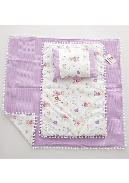 Battaniyeli Bebek Alt Açma Seti, Minderi , Müslin, Bebek Yastığı, Yenidoğan, Beşik , Bebek Ürünleri modelleri