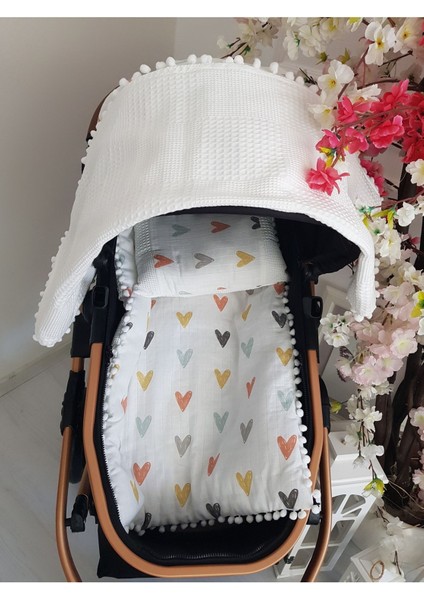 Battaniyeli Bebek Alt Açma Seti, Minderi , Müslin, Bebek Yastığı, Yenidoğan, Beşik , Bebek Ürünleri