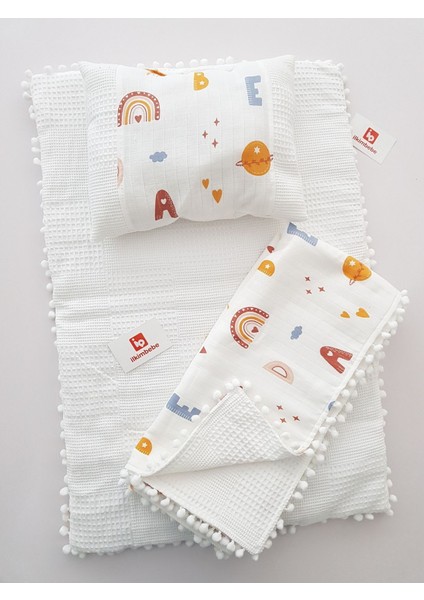 Battaniyeli Bebek Alt Açma Seti, Minderi , Müslin, Bebek Yastığı, Yenidoğan, Beşik , Bebek Ürünleri fiyatları